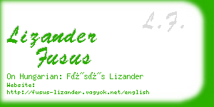 lizander fusus business card